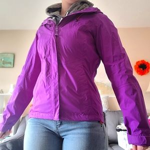 Bright Purple Helly Hansen Hooded Rain Jacket